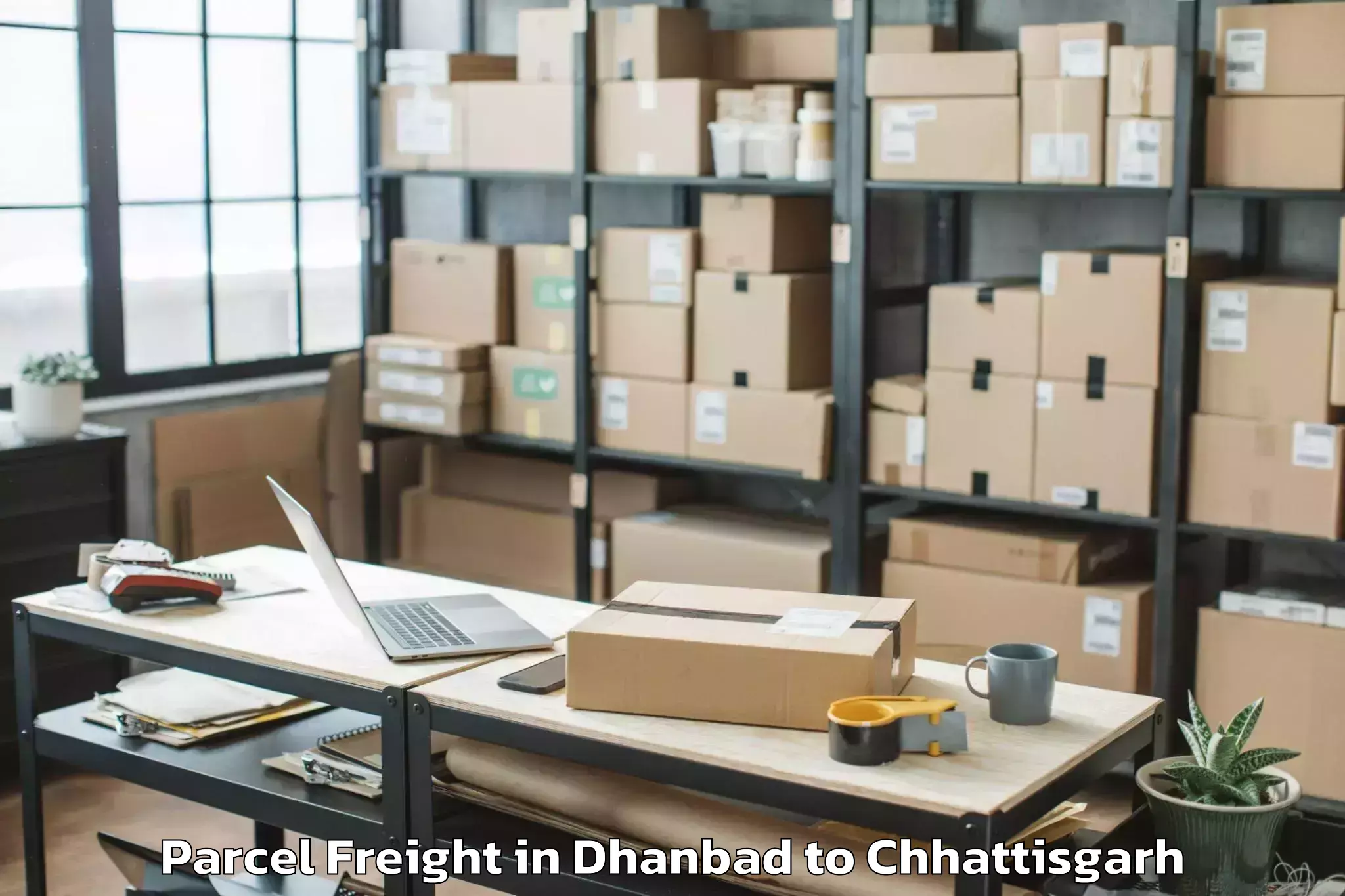 Quality Dhanbad to Kawardha Parcel Freight